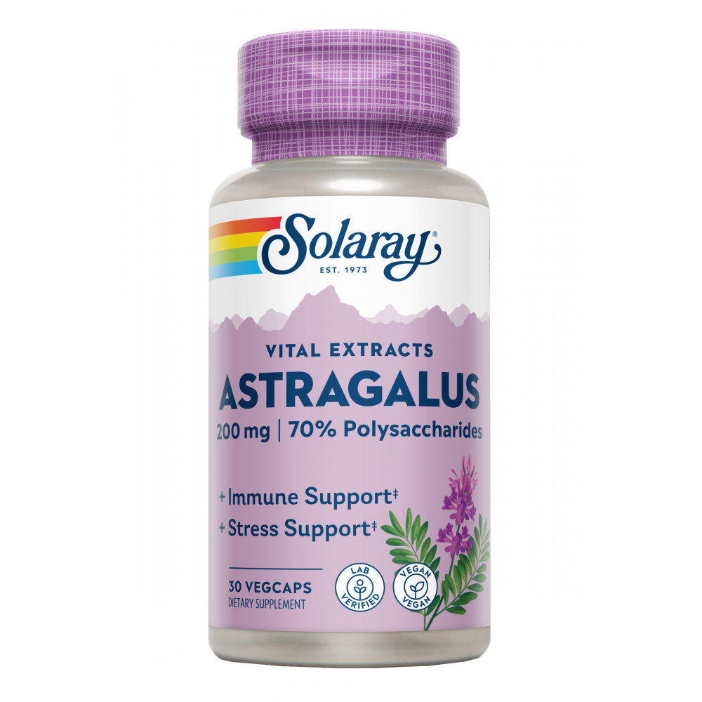 ASTRAGALUS ROOT EXTRACT 200MG 30 CAP VEG SOLARAY