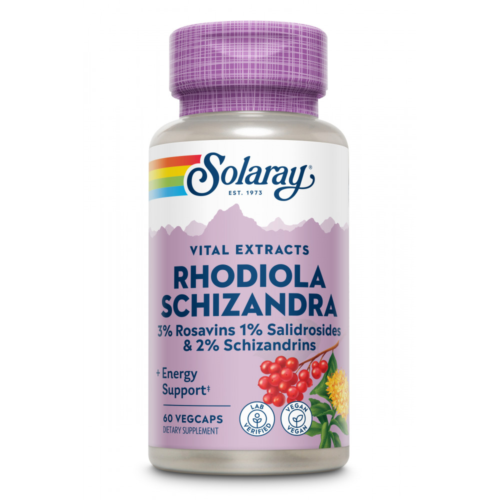 SCHIZANDRA + RHODIOLA 500MG 60 CAP VEG SOLARAY