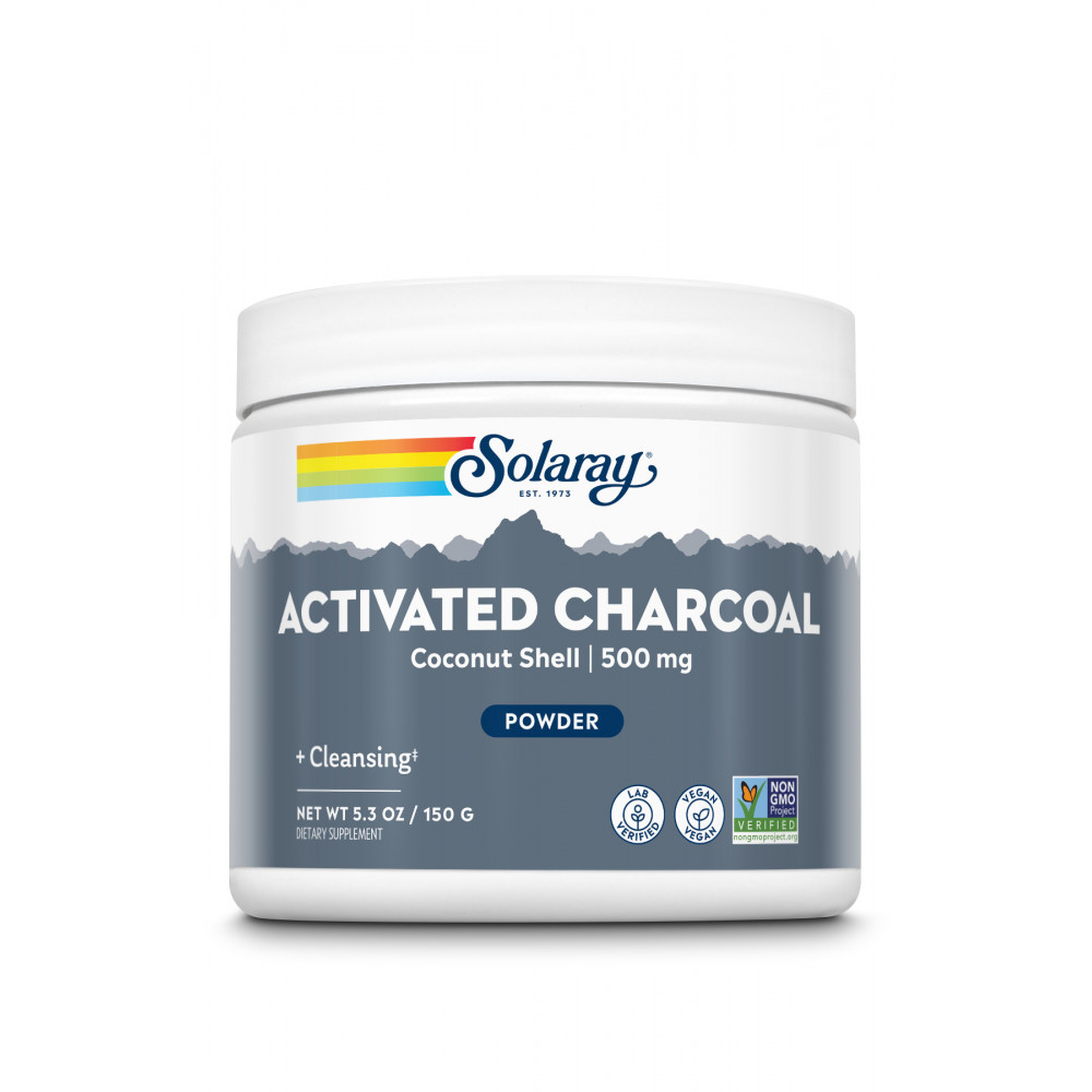 CHARCOAL COCONUT ACTIVATED 150 GRAMOS SOLARAY
