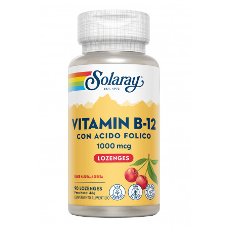 VITAMINA B-12 1000 MCG AC. FOLICO 400 MCG 90 CAP SOLARAY