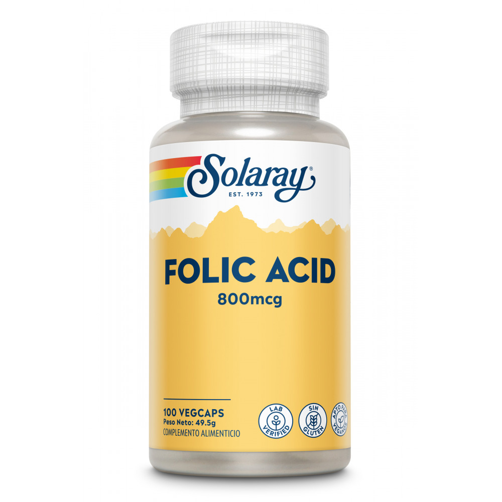FOLIC ACID 800 MCG 100 CAP SOLARAY