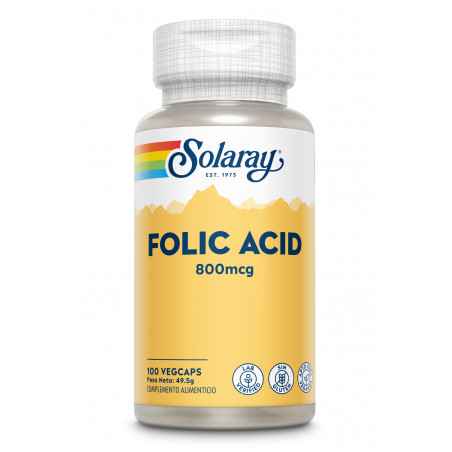 FOLIC ACID 800 MCG 100 CAP SOLARAY