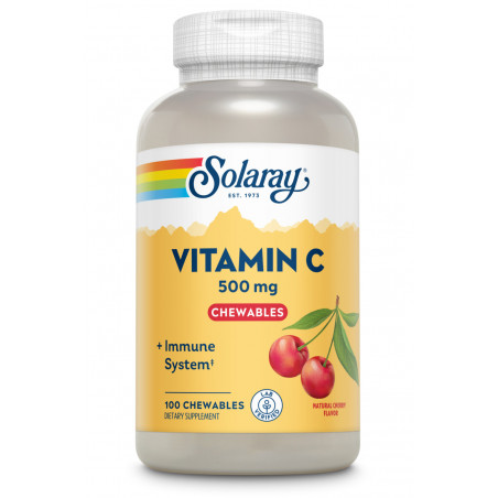 VITAMINA C MASTICABLE 500 MG 100 COMP CEREZA SOLARAY