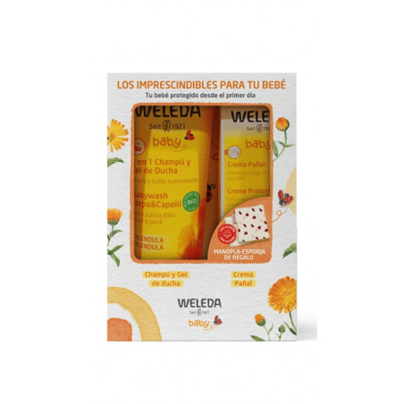 WELEDA SET BEBE CALENDULA IMPRESCINDIBLES CHAMPU-GEL Y CREMA PAÑAL