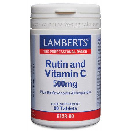 RUTINA VITAMINA C 500 MG BIOFLAVONOIDES 90 COMP LAMBERTS