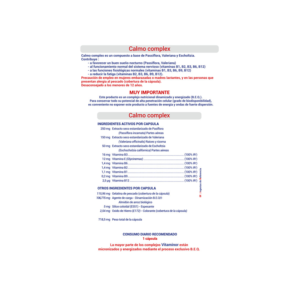 CALMO COMPLEX 60 CAP VITAMINOR