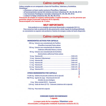CALMO COMPLEX 60 CAP VITAMINOR