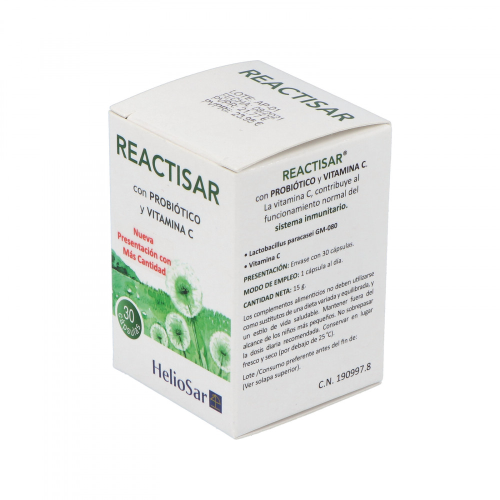 REACTISAR 30 CAPS HELIOSAR (ANTES 15 SOBRES)