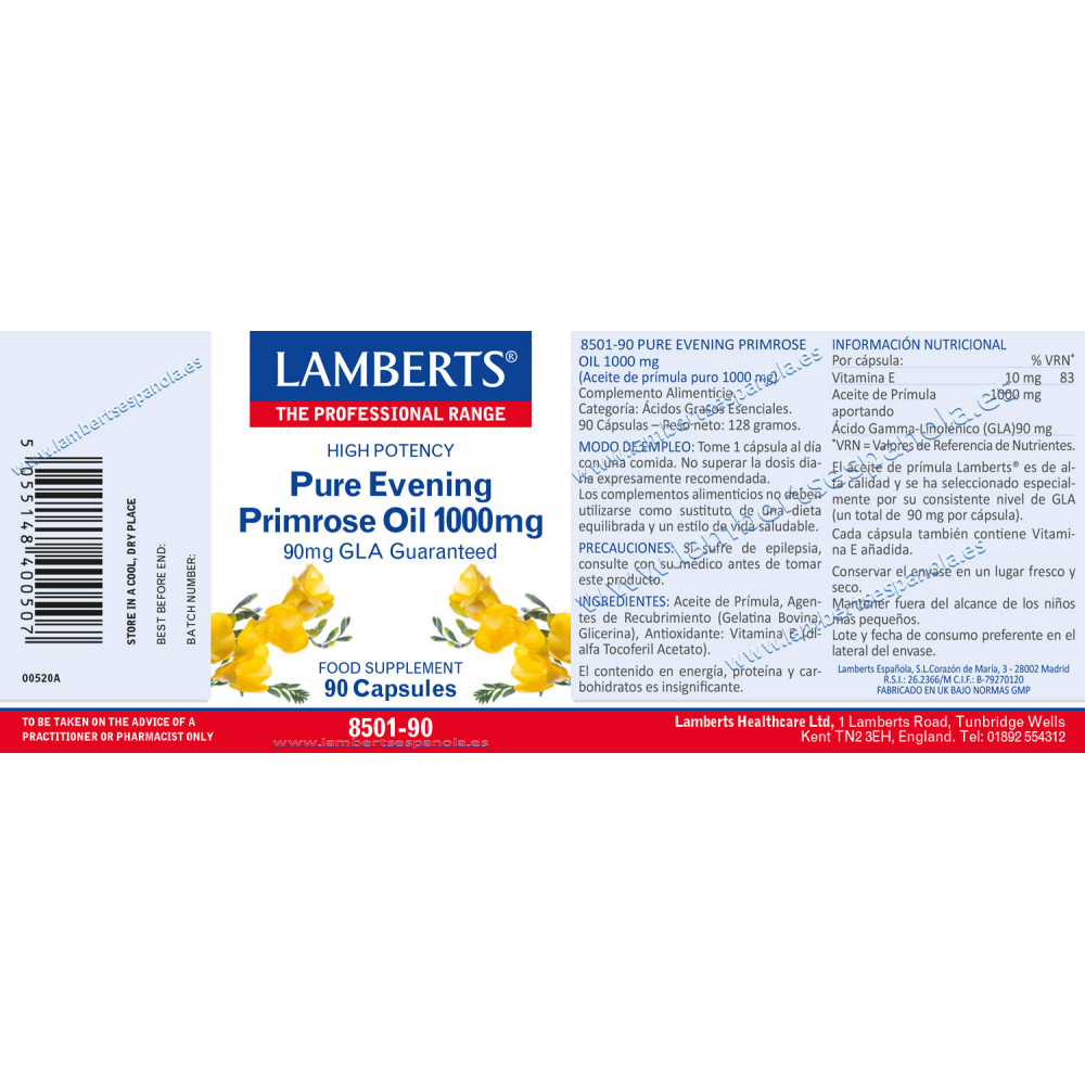 PRIMULA (EVENING PRIMROSE) 1000 MG 90 CAP LAMBERTS