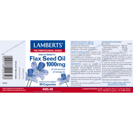 LINO SEMILLA ACEITE (FLAX SEED OIL) 1000 MG 90 CAP LAMBERTS