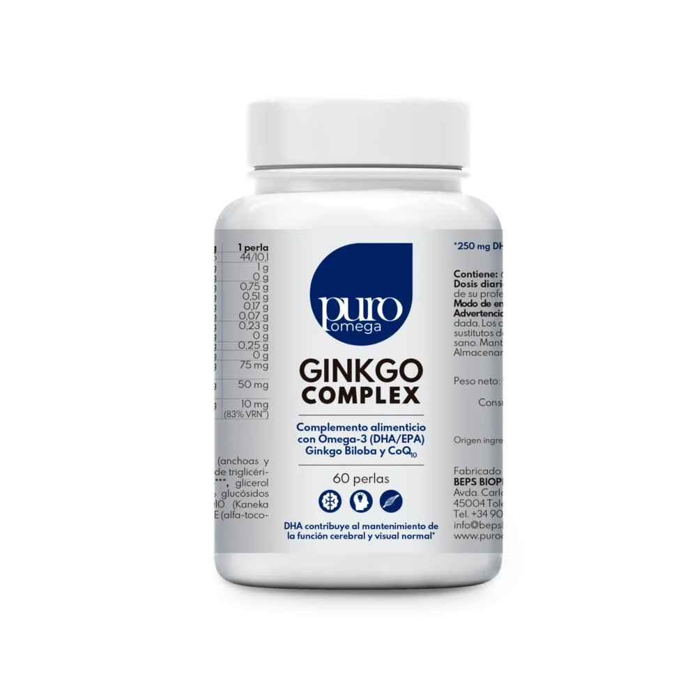 PURO OMEGA GINKGO COMPLEX DHA/EPA Q10 60 PERLAS OMEGA BEPS - Coliseum