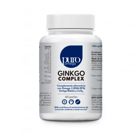 PURO OMEGA GINKGO COMPLEX DHA/EPA Q10 60 PERLAS OMEGA BEPS - Coliseum