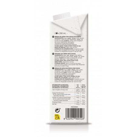 BEBIDA DE AVENA CON CACAO 1L ALECOSOR SORIA NATURAL