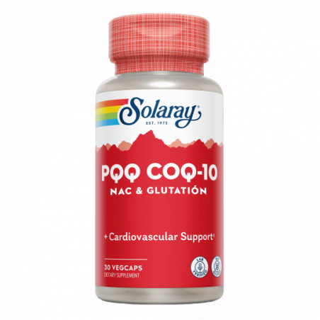PQQ + COENZIMA Q10 CON NAC Y GLUTATION 100 MG 30 VEG CAPS SOLARAY