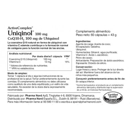 BIO ACTIVE Q10 UBIQUINOL 60 CAPS ACTIVECOMPLEX PHARMA NORD -  Coliseum