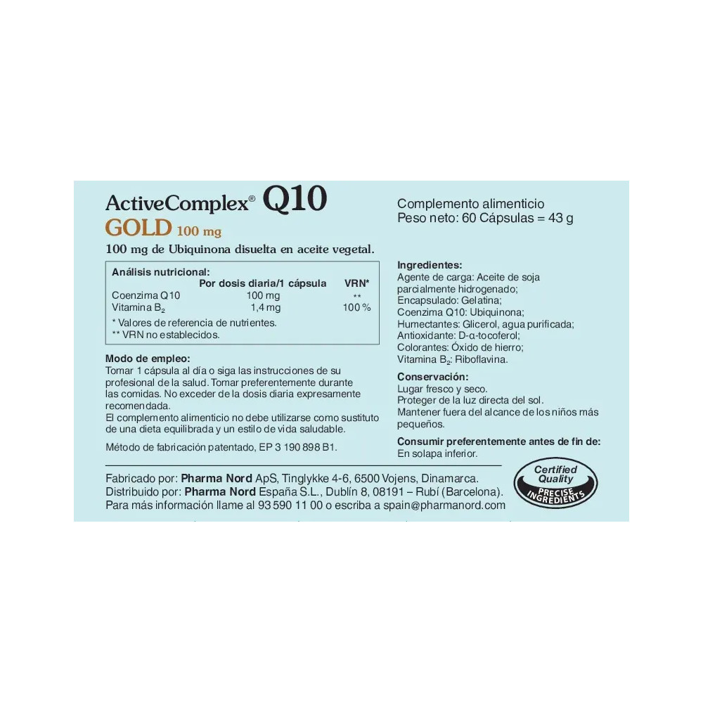 Comprar Q10 GOLD 100 MG 90 CAPS ACTIVECOMPLEX PHARMA NORD - Coliseum