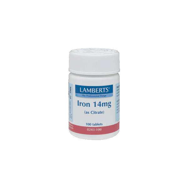 HIERRO CITRATO 14 MG 100 COMP LAMBERTS.