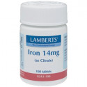 HIERRO CITRATO 14 MG 100 COMP LAMBERTS.