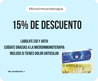 Microinmunoterapia. 15% de descuento. Cuídate gracias a la microinmunoterapia incluso si tienes dolor articular. Haz clic para ver producto.